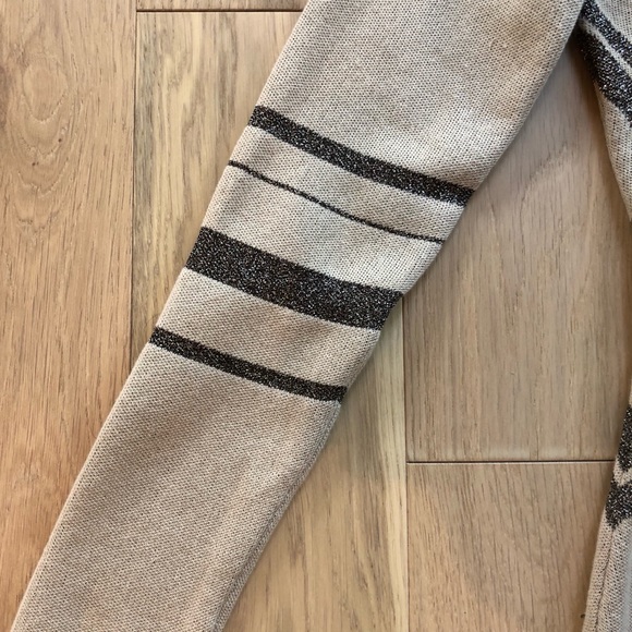 ALICE BY TEMPERLY “Ritz” Art Deco Beige & Bronze Shimmer Geometric Print Dress M - Picture 7 of 14